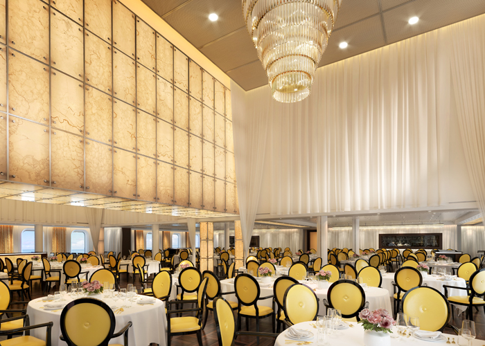 レストラン桜: ご乗船のすべてのお客様にご利用いただけるメインダイニングです。フリーシーティング制。